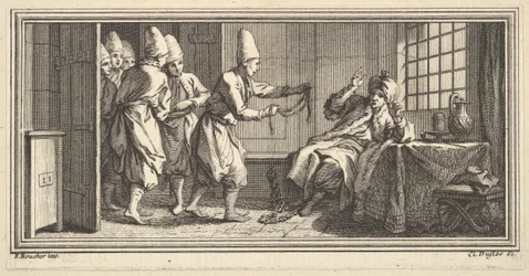 Přinášení lana zajatci, 1746-47.