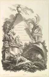 Frontispis pro hrobku Boyla, Locka a Sydenhama Frontispis pro hrobku..., ca. 1736.