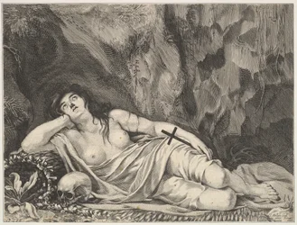St. Mary Magdalena ležící v jeskyni.