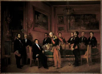 Rada ministrů v Palais des Tuileries předkládá Marechal Soult Ludvíku Filipovi I. (1773-1850) zákon o regentství 15. srpna