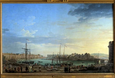 Pohled na přístav Dieppe Obraz od Josepha Verneta (1714-1789) Paříž 18. století, Musee de la Marine