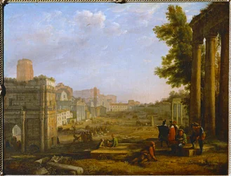 Vue du Campo Vacino - Pohled na Campo Vacino, Řím 1636 ...