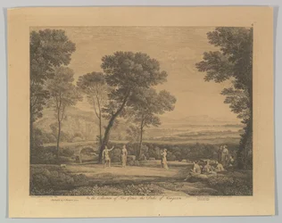Tanec pod stromy Krajina s venkovským tancem, 1742.