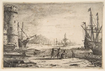Přístav s velkou věží, ca. 1641.