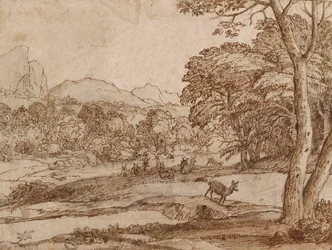 Krajina se stádem jelenů, 1666