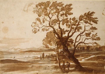 Krajina se dvěma stromy, c1638