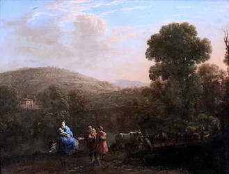 Lorrain - Fuite en Egypte. Útěk do Egypta. vers 1640. Strasbourg