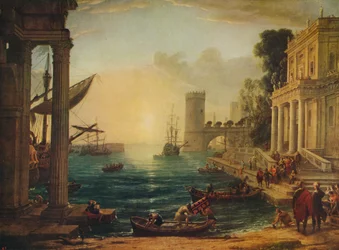 Nalodění královny ze Sáby, 1648, kolem roku 1915