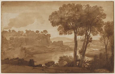Pohled na Acqua Acetosa recto, c. 1645.