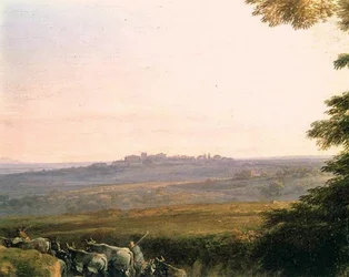 Krajina s pasáčky krav (detail)