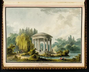 Pohled na chrám z Recueil des Plans du Petit Trianon od Richarda Miqueho (1728-94)