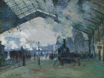Příjezd vlaku Normandie, Gare Saint-Lazare, 1877.