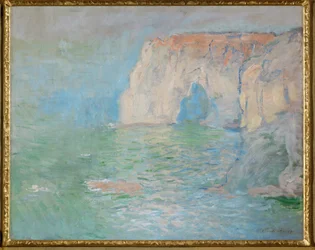 Etretat: Manneporte, odrazy na vodě (olej na plátně)