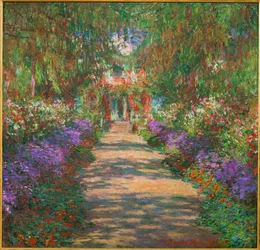 Zahrada v Giverny (malba na plátně)