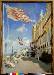 Hotel des Roches Noires v Trouville. Obraz Clauda Moneta (1840-1926)