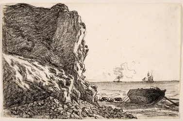 Monet - Útesy a moře, Sainte-Adresse, asi 1864, 1987.56