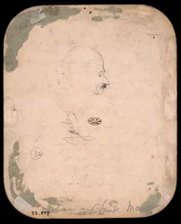 Monet - Skica mužské hlavy z profilu (verso), 1855-56, 1933.894