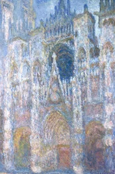 Rouenská katedrála, modrá harmonie, ranní sluneční svit, 1894