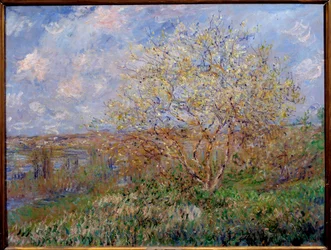 Jaro, obraz Clauda Moneta (1840-1926), 1882. Rozměry: 0,60 x 0,79 m. Lyon, Muzeum výtvarných umění