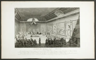 Shromáždění významných osobností konané ve Versailles, ze série Tableaux historiques de la Révolution française