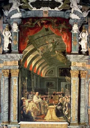 Svaté přijímání Karla II. (1661-1700) a jeho dvora, 1690
