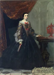 Portrét Teresa Francisca Mudarra y Herrera - Malba Claudia Coella (1642-1693), cca 1690, 210x145,5 cm - Portrét Teresa Francisca Mudarra y Herrera, Olej na plátně Claudio Coello - Museo de Bellas Artes de B