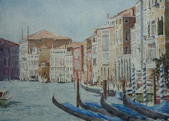 Směrem k Palazzo Balbi, 2020 (akvarel)