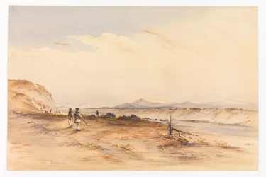 Lov na řece Santa Cruz, asi 1878 (akvarel)