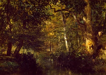 Creek in Forest, od Constant Troyon (1810-1865)