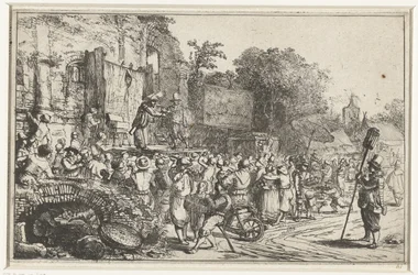 Dorpskermis met twee kwakzalvers   1360697   cs       czech Successfully Translated  Original: Dans un parc. Peinture de Hubert Robert (1733-1808), huile sur toile, vers 1770-1780, art francais. State Museum Arkhangelskoye Estate, Moscou. Translat: Dans un