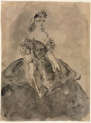 Na plese recto, La femme à léventail, po Goya verso, 19. století.