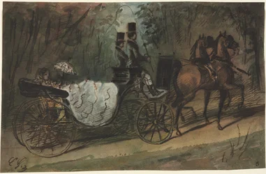 Přeprava v Bois de Boulogne, 1800s.