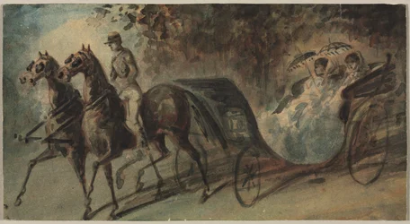 Přeprava v Bois de Boulogne, 1800s.