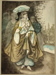 Jedna z dam z harému (recto); Fragment krajiny (verze)