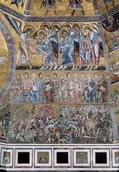 The Last Judgment Down Satan požírá duše zatracených - Detail mozaik, ca1270