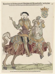 Portrét francouzského krále Jindřicha II. na koni, 1542-1543