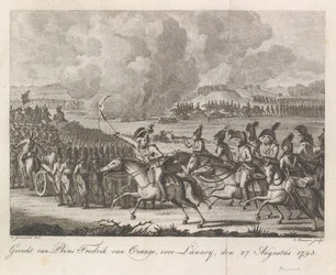 Princ William George Frederik v bitvě u Lannoy, 1793 Bitva u prince Fredericka Oranžského, před Lannoyem, 27. srpna 1793 (název na předmětu)