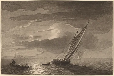 Přímořská krajina s úplňkem, 1779, publikováno 1781.