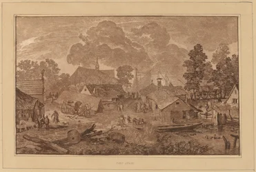 Vesnice s rybníkem, c. 1782.