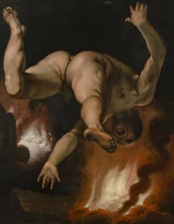 Pád Ixiona, asi 1588 (olej na plátně)