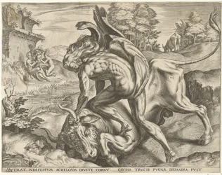 Hercules zápasí s Achelousem Labors of Hercules (název série)