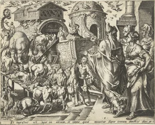 Noe jde na palubu archy se svou rodinou a zvířaty The History of Noah (název série)