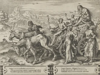 Triumph of Want, z Cyklus proměn lidských záležitostí, deska 6, 1564.