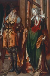 Císař Konstantin a sv. Helena, malované na dřevě