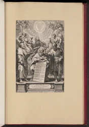 Titulní strana Balthasara Cordiera "Díla sv. Dionýsia Areopagita, I"