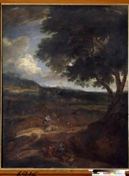 „Jakobův návrat do země Kanaán se svými manželkami a dětmi“ (Jacobův návrat) Obraz Constantina Cornelise Huysmanse (1648-1727) Státní muzeum umění, Tula, Rusko