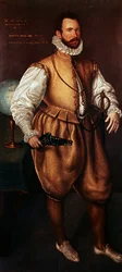 Portrét Martina Frobishera, kolem roku 1577 (olej na plátně)