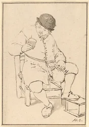 Sedící rolník se džbánem, c. 1763.