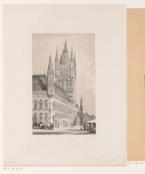 Sukiennice v Ypres Radnice ze třináctého století (Halte Yperen) (název na objektu)