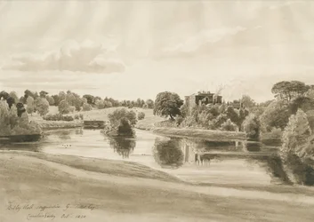 Betley Hall: sépiová kresba, říjen 1820